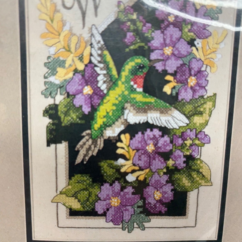 Dimensions Hummingbird Welcome Cross Stitch Kit 3189 Vintage 2000 Floral - Picture 4 of 7